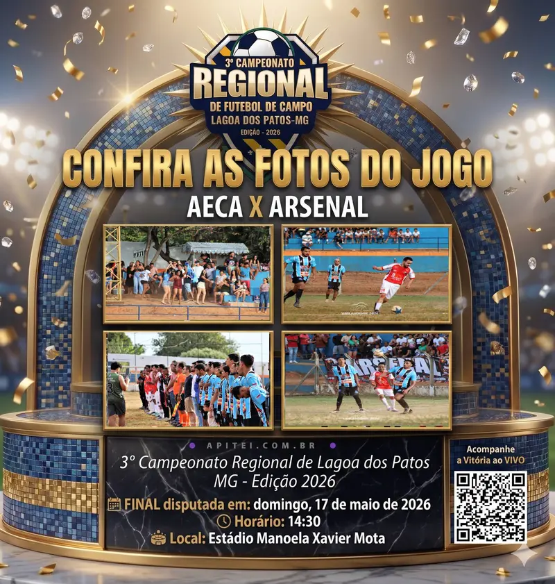 Confira as fotos da grande final entre Arsenal e AECA pelo Regional 2026 em Lagoa dos Patos MG