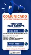 Prefeitura de Lagoa dos Patos divulga novos telefones da Secretaria Municipal de Saúde para melhorar atendimento à população